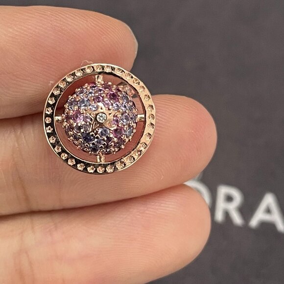 Pandora Planet Saturn Double Dangle Charm Exclusive Asia Charm - Picture 3 of 5